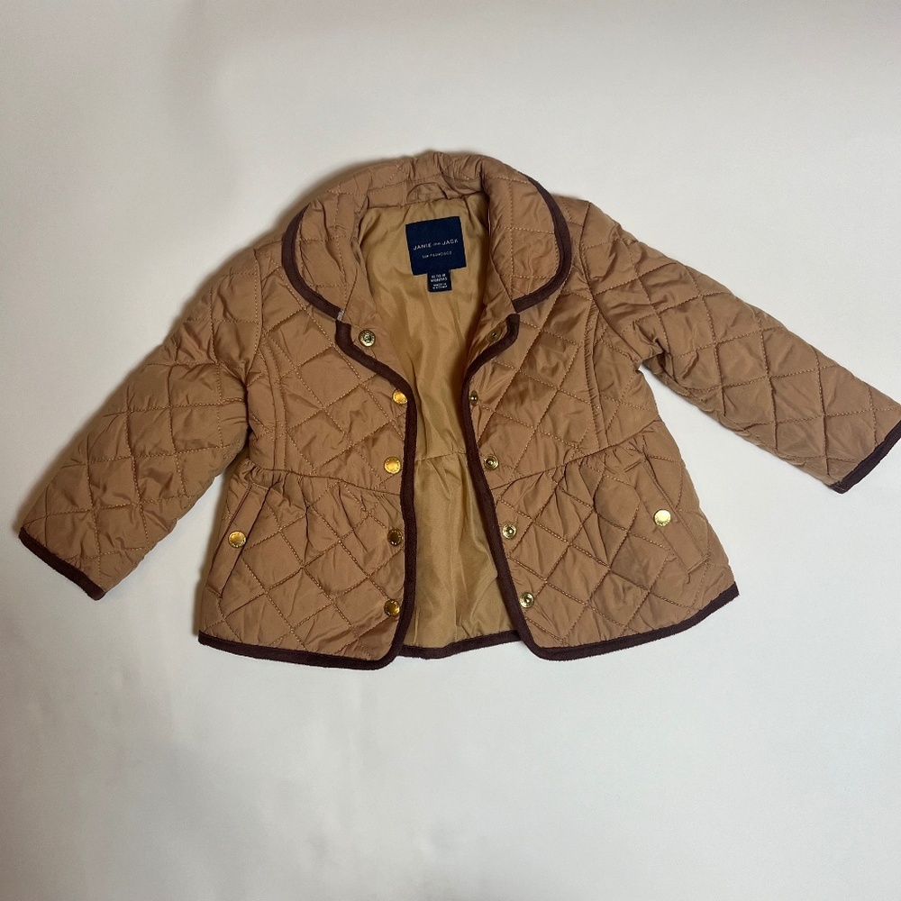 Janie and Jack 12-18M Quilted Coat with Bow